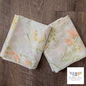 2 Vintage Standard Size pillowcases, yellow‎ and orange floral, Stateprint